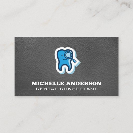 Carte De Visite Icône Tooth Magnification de verre | Texture en cu (Devant)