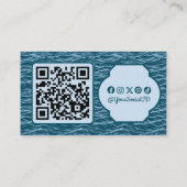 Carte De Visite Icône Vagues d'Océan Bleu (Dos)