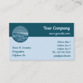 Carte De Visite Icône Vagues d'Océan Bleu (Devant)
