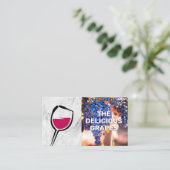 Carte De Visite Icône Verre Vin | Raisins de vin (Debout devant)