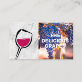 Carte De Visite Icône Verre Vin | Raisins de vin (Devant)
