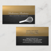 Carte De Visite Icône Whisk | Métal foncé or (Devant / Derrière)