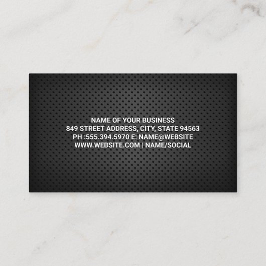 Carte De Visite Icône Wrench | Maillage perforé (Dos)