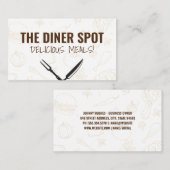 Carte De Visite Icônes alimentaires et coutellerie (Devant / Derrière)