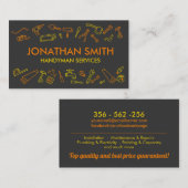 Carte De Visite Icônes d'amélioration résidentielle - Handyman ser (Devant / Derrière)