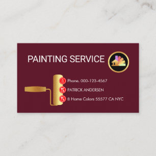 Carte De Visite Icônes de bouton de peinture au pinceau rouleau do
