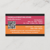 Carte De Visite Icônes de chaise - Ventes de magasin de meubles (Dos)