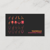 Carte De Visite Icônes de chaise - Ventes de magasin de meubles (Devant)