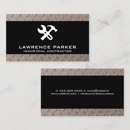 Carte De Visite Icônes de construction | Acier (Devant / Derrière)