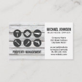 Carte De Visite Icônes de construction | Menuiserie en bois (Devant)