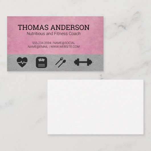 Carte De Visite Icônes de fitness (Devant / Derrière)