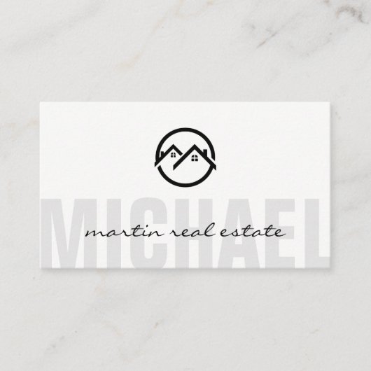 Carte De Visite Icônes de la maison de l'immobilier (Devant)