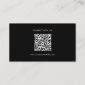 Carte De Visite Icônes de logo personnalisés Code QR noir moderne (Dos)