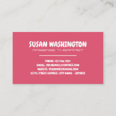 Carte De Visite Icônes de massage, massothérapeute (Dos)