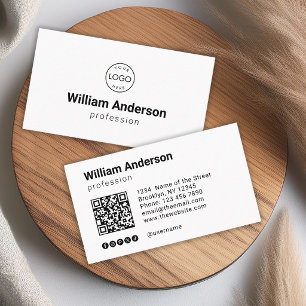 Carte De Visite Icônes de médias sociaux Code QR Logo Personnalisé