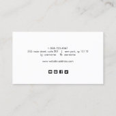 Carte De Visite Icônes de médias sociaux manuscrites de rose simpl (Dos)