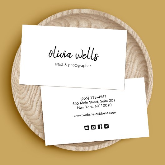 Carte De Visite Icônes de médias sociaux manuscrites simples