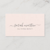 Carte De Visite Icônes de médias sociaux modernes Blush Pink Elega (Dos)