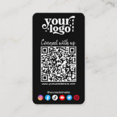 Carte De Visite Icônes de médias sociaux modernes Connexion QR Cod (Devant)