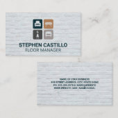 Carte De Visite Icônes de mobilier | Mur de brique (Devant / Derrière)