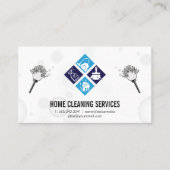 Carte De Visite Icônes de nettoyage à domicile | Dusters (Devant)