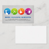 Carte De Visite Icônes de nettoyage à domicile | Maid (Devant / Derrière)
