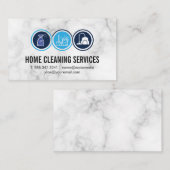 Carte De Visite Icônes de nettoyage | Arrière - plan en marbre (Devant / Derrière)