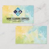 Carte De Visite Icônes de nettoyage de la maison | Arrière - plan  (Devant / Derrière)