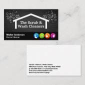 Carte De Visite Icônes de nettoyage de la maison | Bulles de savon (Devant / Derrière)