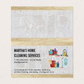 Carte De Visite Icônes de nettoyage de la maison | Mable Wood Arri (Extérieur déplié)