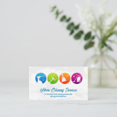 Carte De Visite Icônes de nettoyage de maison et services de répar (Debout devant)