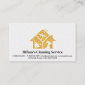 Carte De Visite Icônes de nettoyage des Parties scintillant d'or | (Devant)