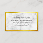 Carte De Visite Icônes de nettoyage | Marbre | Bordure or | Éclats (Dos)