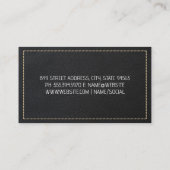 Carte De Visite Icônes de nettoyage | Marbre | Cuir noir pointu (Dos)