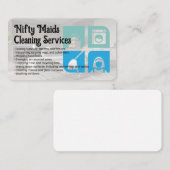 Carte De Visite Icônes de nettoyage | Services de concierge (Devant / Derrière)
