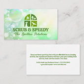 Carte De Visite Icônes de nettoyage vert | Bulles Soap Sud (Devant / Derrière)