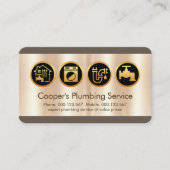 Carte De Visite Icônes de plomberie créatives sur métal (Devant)