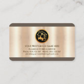 Carte De Visite Icônes de plomberie créatives sur métal (Dos)