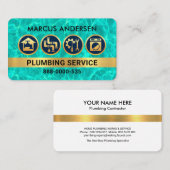 Carte De Visite Icônes de plomberie d'or Crystal Waters (Devant / Derrière)