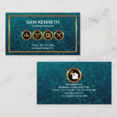 Carte De Visite Icônes de plomberie d'or de Faux Eaux d'inondation (Devant / Derrière)