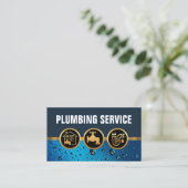 Carte De Visite Icônes de plomberie goutte d'eau (Debout devant)