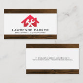 Carte De Visite Icônes de réparation de construction | Logo Red Ho (Devant / Derrière)