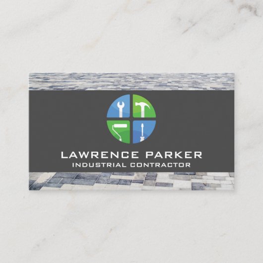 Carte De Visite Icônes de réparation de la maison Builder | Ouvrie (Devant)