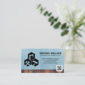 Carte De Visite Icônes de réparation de maison | Modèle de code QR (Debout devant)