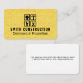 Carte De Visite Icônes de réparation de menuiserie | Outils de con (Devant / Derrière)