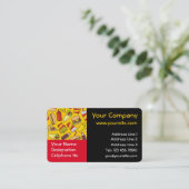 Carte De Visite Icônes de restauration rapide couleur Motif horizo (Debout devant)