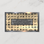 Carte De Visite Icônes de service automatique | Arrière - plan mét (Dos)