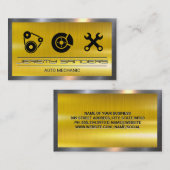 Carte De Visite Icônes de service automatique | Métallurgique (Devant / Derrière)