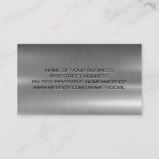 Carte De Visite Icônes de service automatique | Wrenches Métal Ind (Dos)