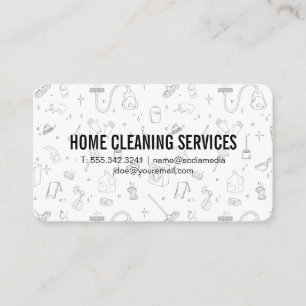 Carte De Visite Icônes de services de nettoyage de maison   Carrel